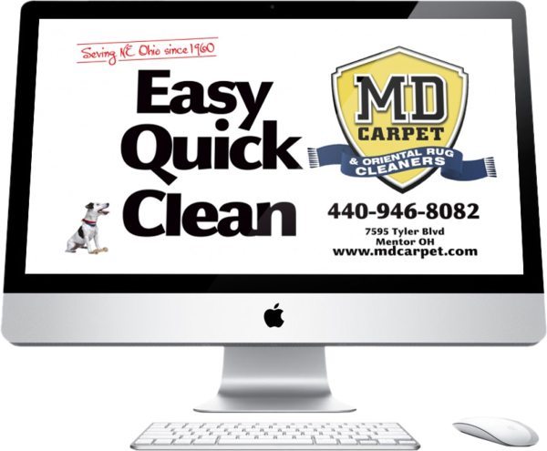 TV Monitor displaying MD Carpet :30 Spot